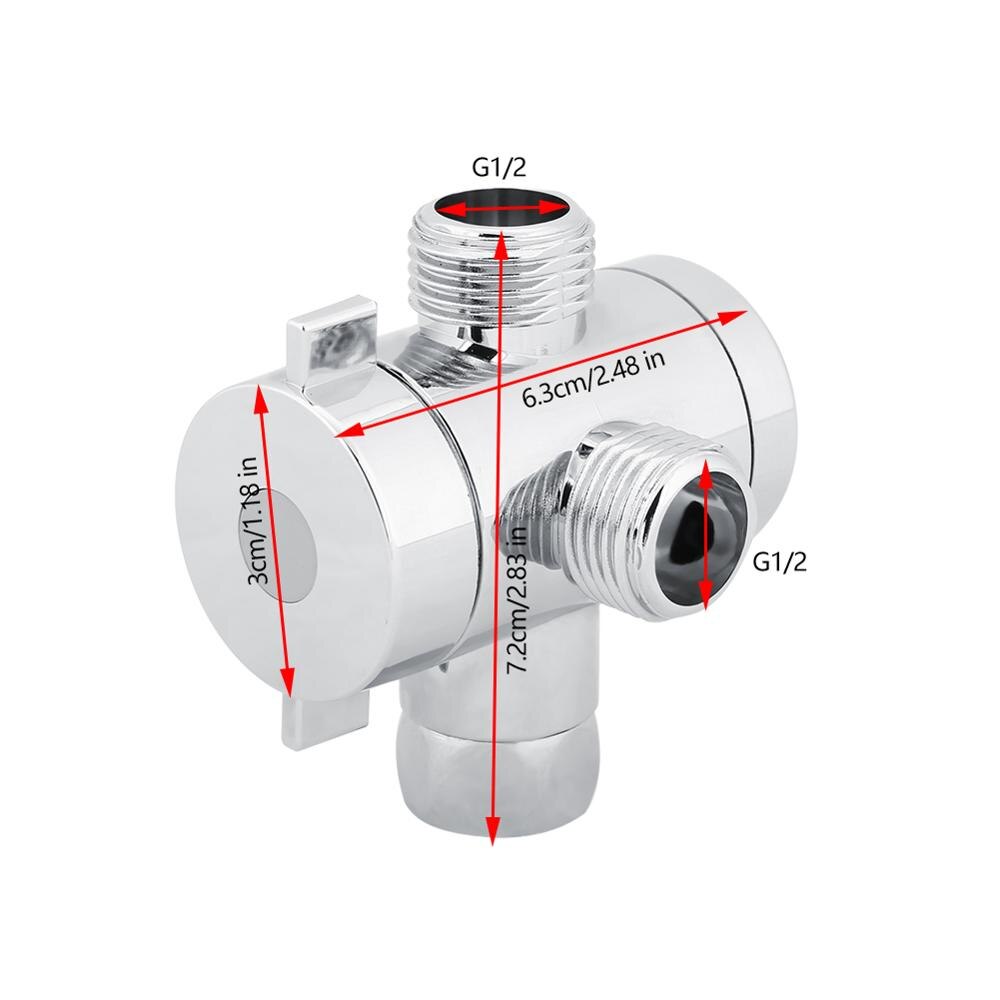 Pomme de douche en ABS 3 voies | Robinet de dérivation, adaptateur de connecteur, composants de douche universels réglables Valve de dérivation