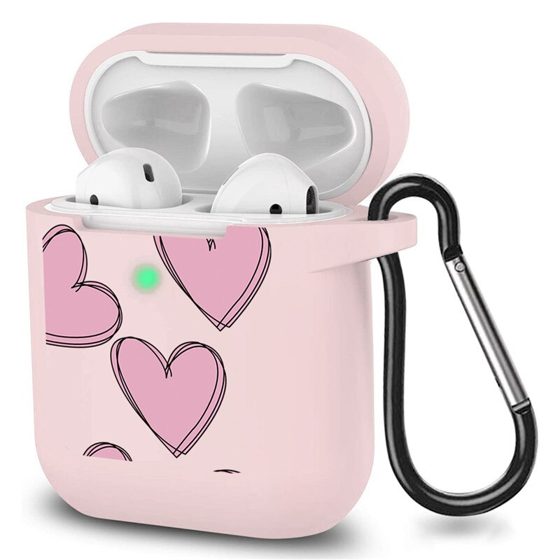 Case For Airpods 1&2 Cute Earphone Case Love Heart Daisy Floral Wireless Earphone Accessories for Apple Airpods Soft Cases Bags: 8fenaxin2d