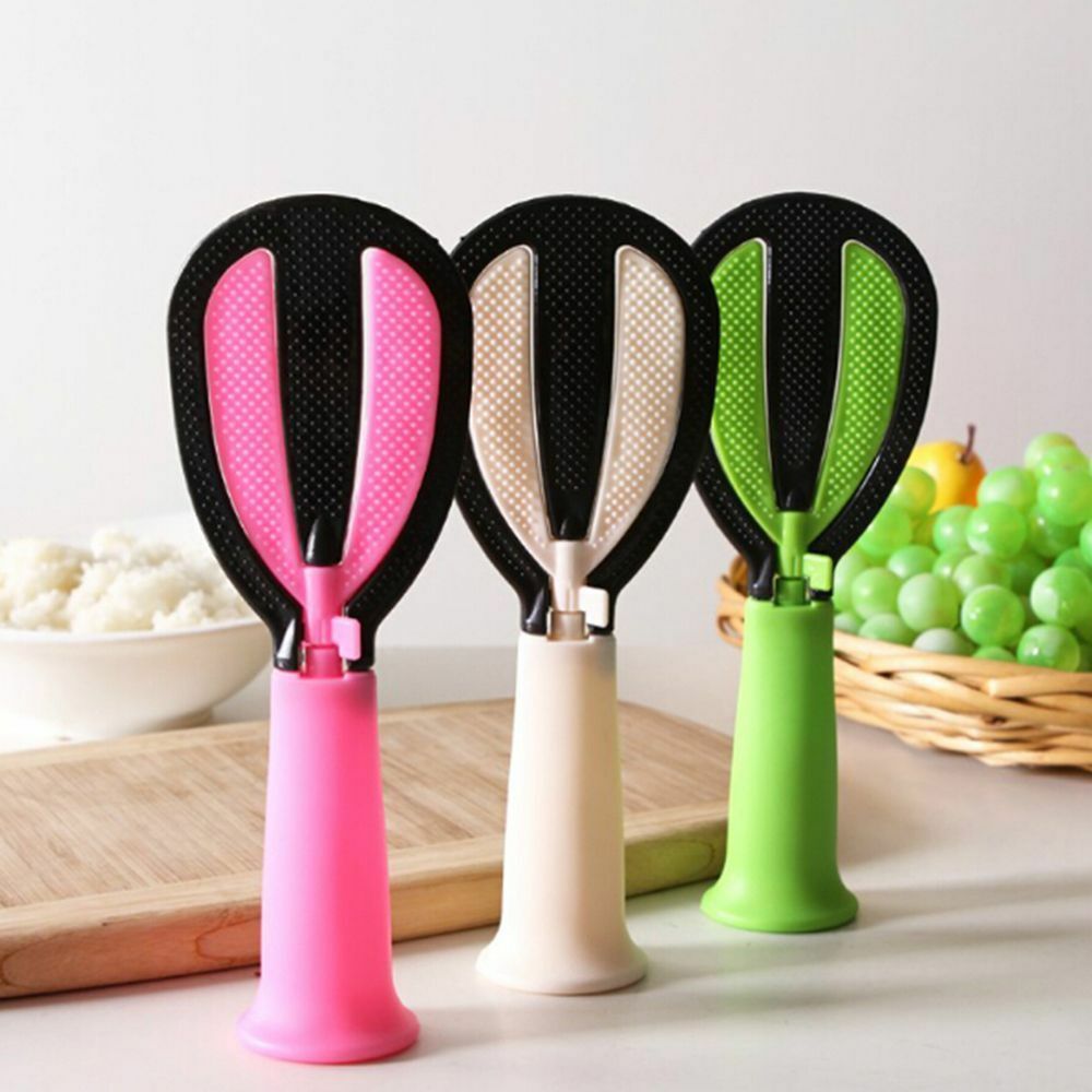 2 In 1 Multifunctional Rotating Kitchen Gadget Vertical Revolving Egg Beater Non-stick Rice Spoon Economic Cooking Tools