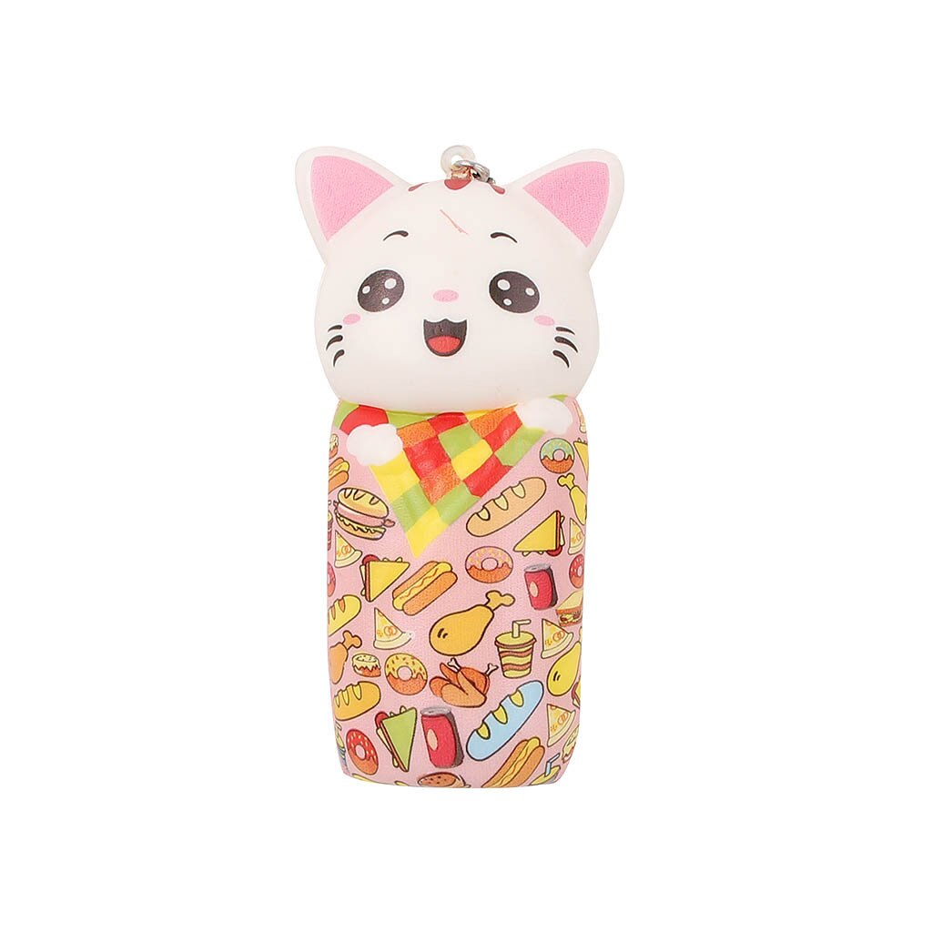 Mini Schattige Kat Pop Langzaam Stijgende Kids Stress Reliever Decompressie Speelgoed Squeeze Speelgoed Kleur Kat Simulatie Leuk Om L102: C