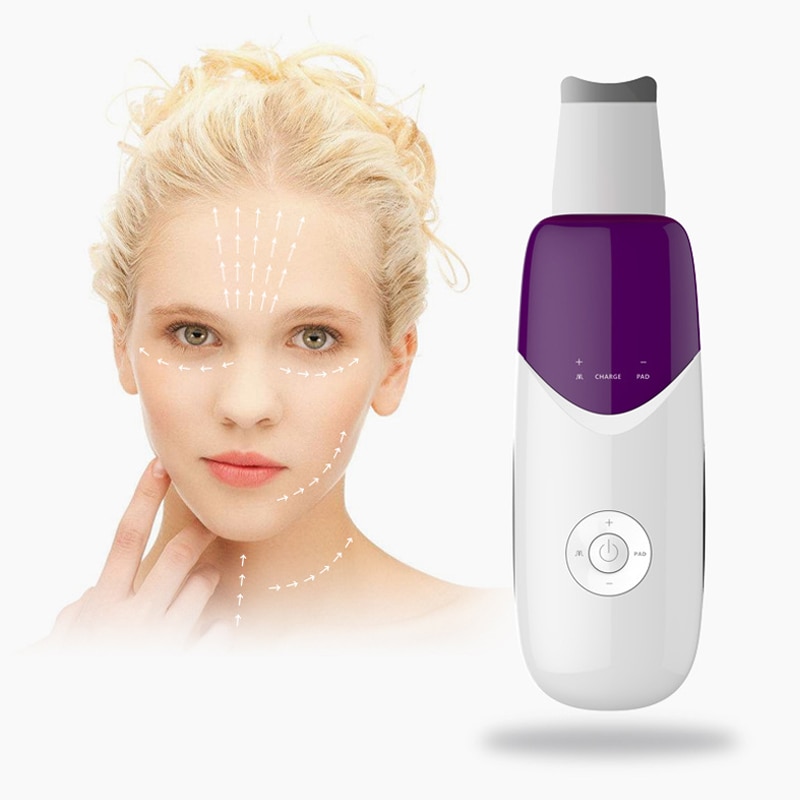 Ultrasone Facial Scrubber Skin Scrubber Ultrasound Facial Pore Cleaner Ion Anion Ultrasone Gezicht Peeling Huid Lifting Massager