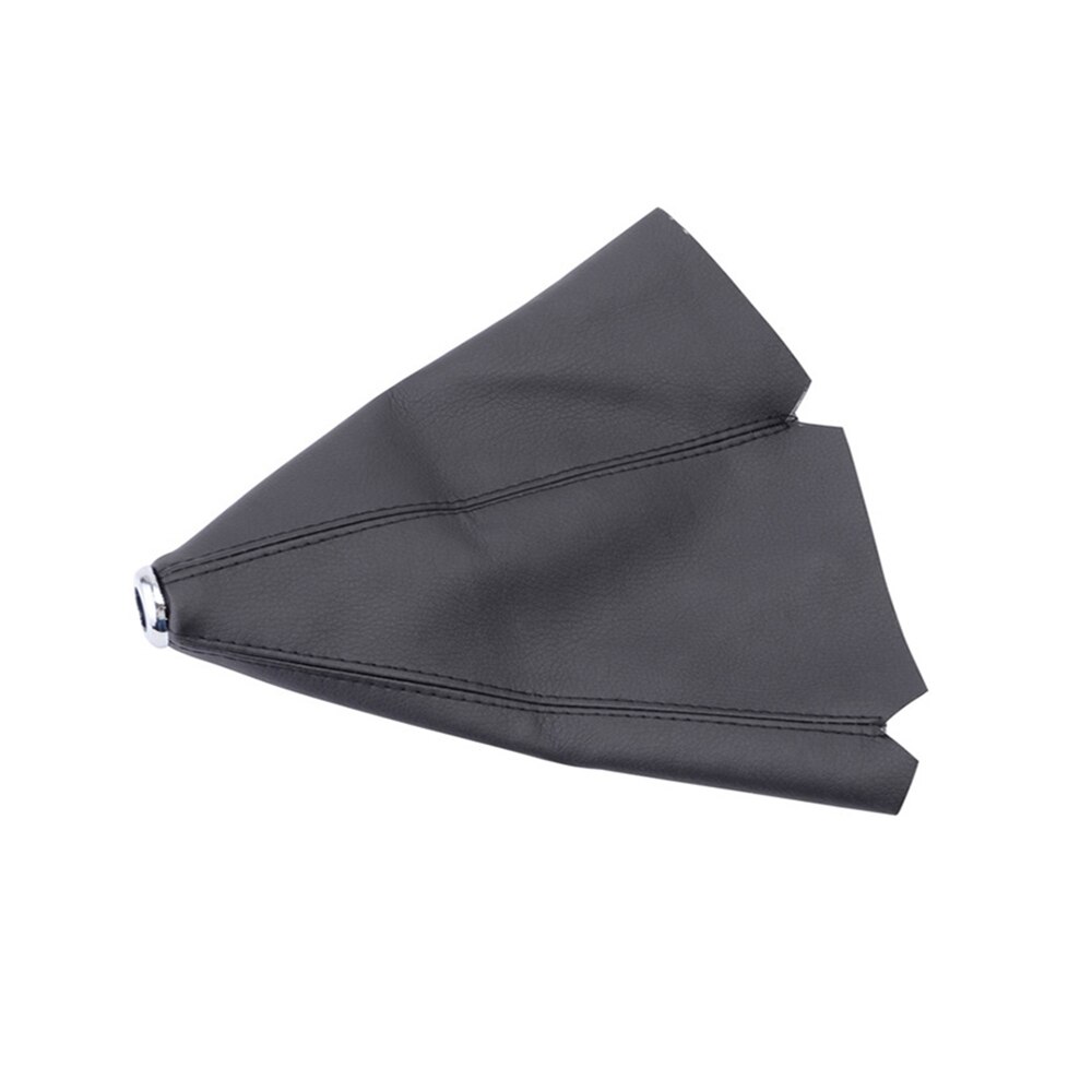 Cuellos de palanca de cambios cortos de cuero universales, pomo de cambio de punto negro, rojo, amarillo, azul, cubierta de maletero MT/AT: Negro