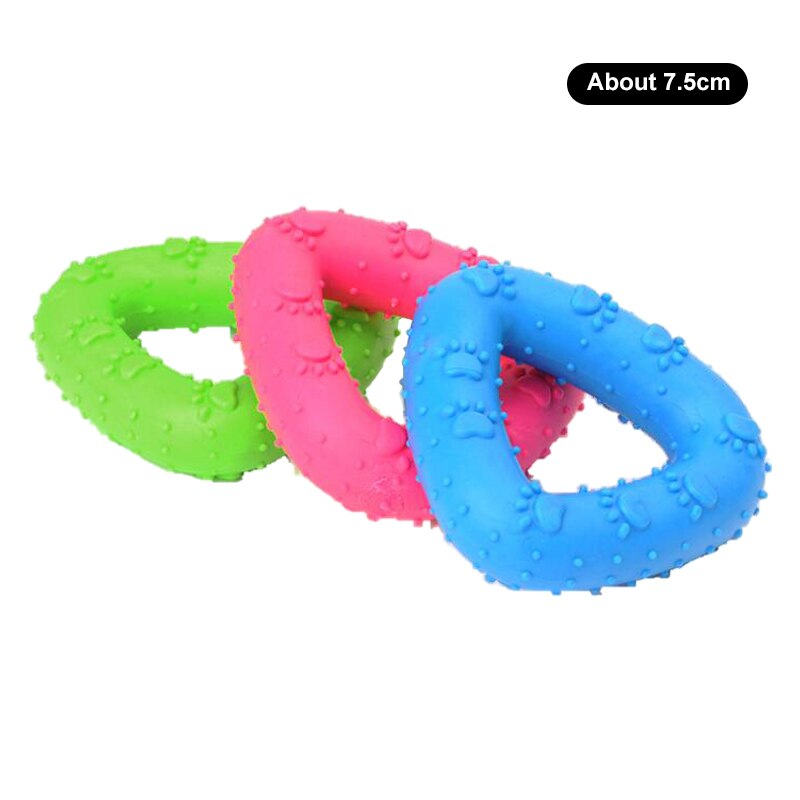 Durable Rubber Dog Toys Bite Resistant Dog Chew Toy Chihuahua Teddy Bulldog Puppy Pet Toys For Small Dogs Cleaning Teeth Toy: Triangle Circle
