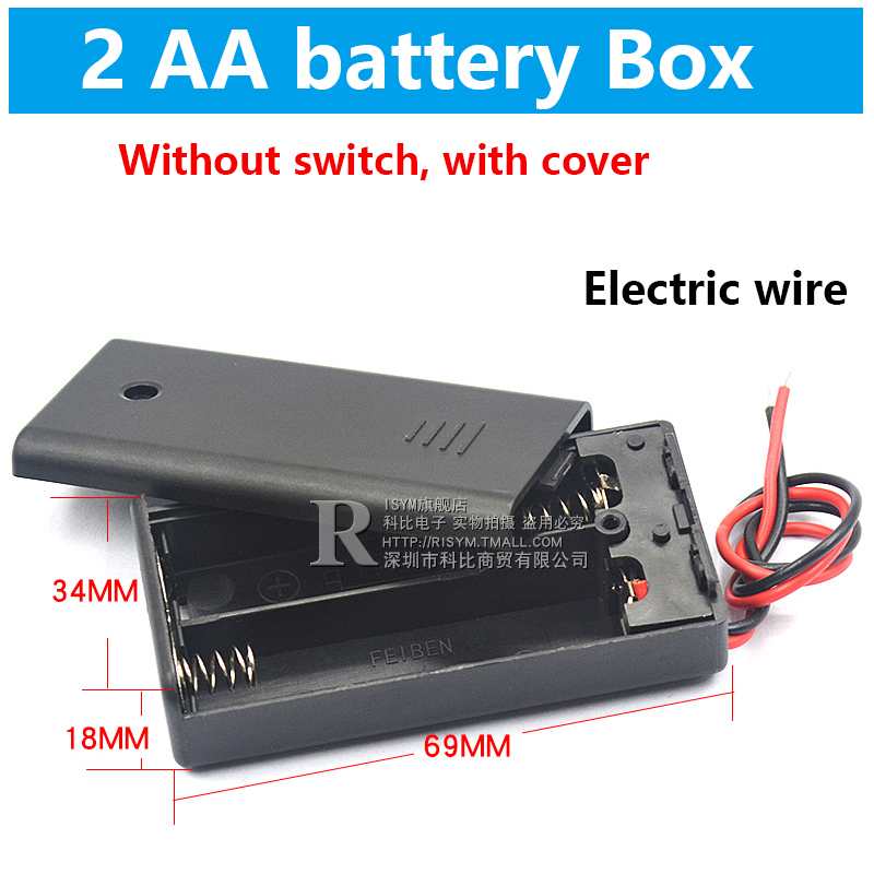 Aa Batterij Storage Box Aa Batterijen Packs Case Diy Batterij Houders Cell Box Aa Batterijen Houder Met Schakelaar En Deksel 1-8x: 2x battery box-SW
