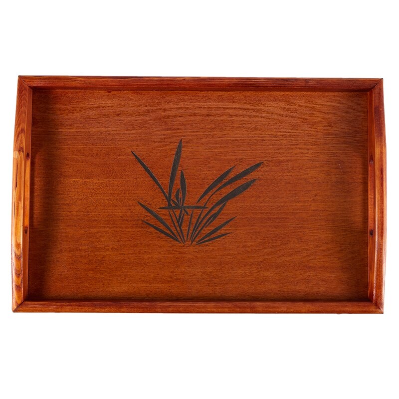 Meal Tea Drink Tray Wooden Breakfast Tea Tray with Handle Kitchen Catering Breakfast Service