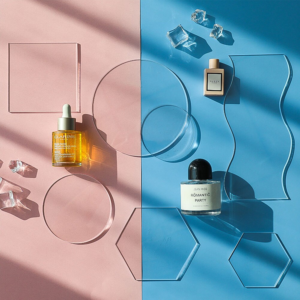 Transparent Acrylic Plate Photography Props Life Shoot Props For Jewelry Cosmetics INS Photo Shooting Background Decoration