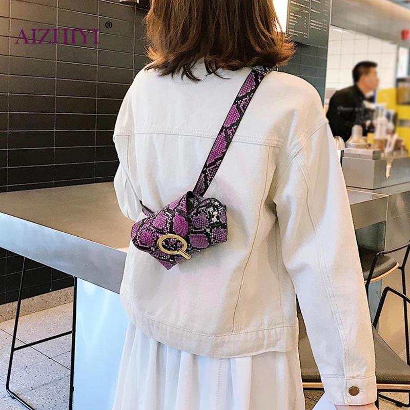 Schlange Druck Gürtel Schulter Crossbody-tasche Frauen Serpentin PU Leder Taille Taschen Weibliche Fanny Pack