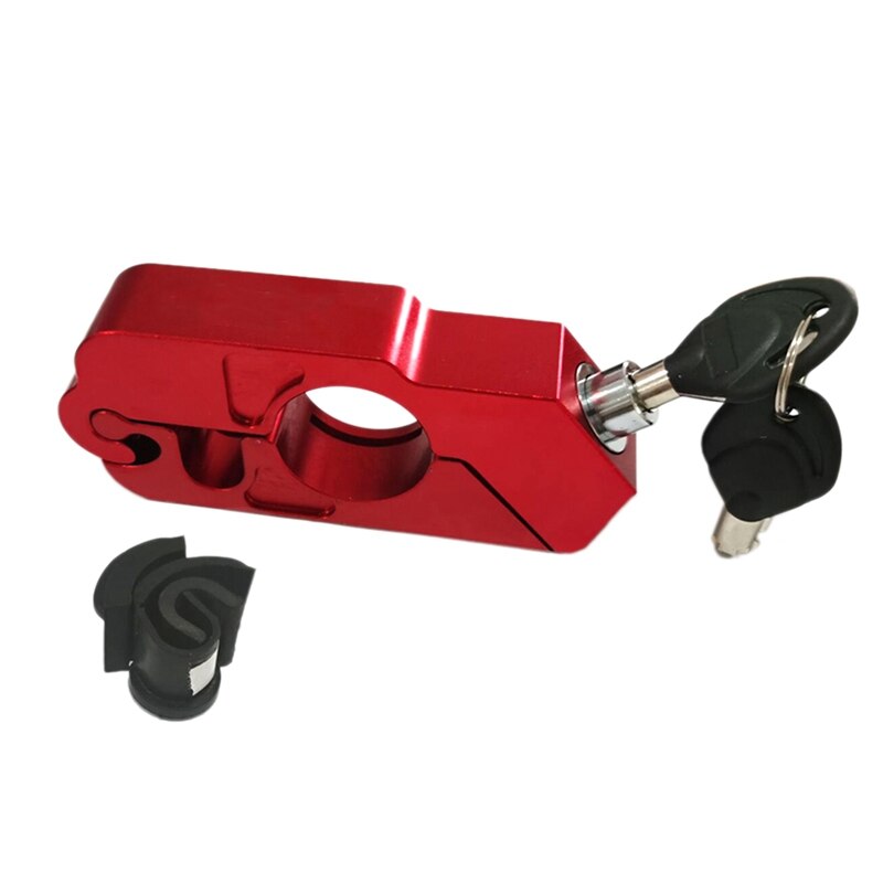 Bloqueo de manillar de bicicleta de aleación de aluminio protección antirrobo para motocicleta: Red