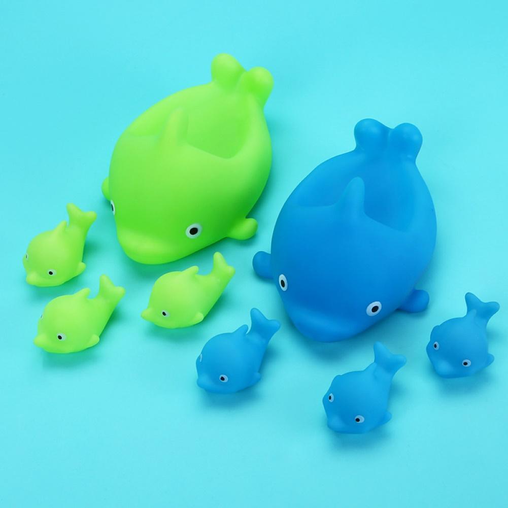 4 stuks schattige waterspray float dolfijn badkamer spel baby bad knijp speelgoed piepend bad speelgoed voor baby bad speelgoed