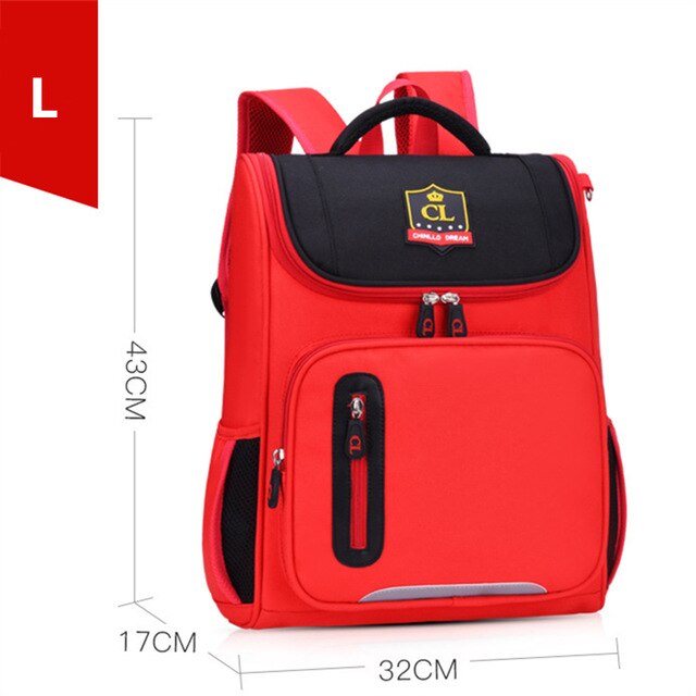 3 sacs à dos scolaires orthopédiques de taille pour le jardin d'enfants et les classes 1-6 enfants sacs d'école sac à dos pour fille garçons enfants cartable: L red