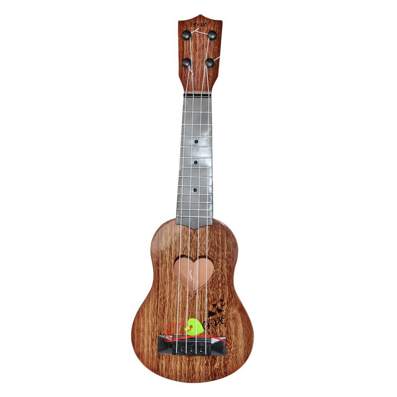 1pcs Ukulele Musical Instrument Kids Guitar Montessori Toys for Children School Play Game Education Christmas: 39cm brown