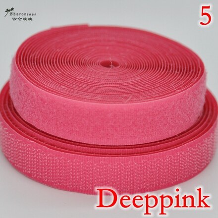 20mm 2 yards/lot kleurrijke zelfklevende klittenband naai-drukknoop naai-accessoires voor thuis kleding tas sh: 5 dieproze