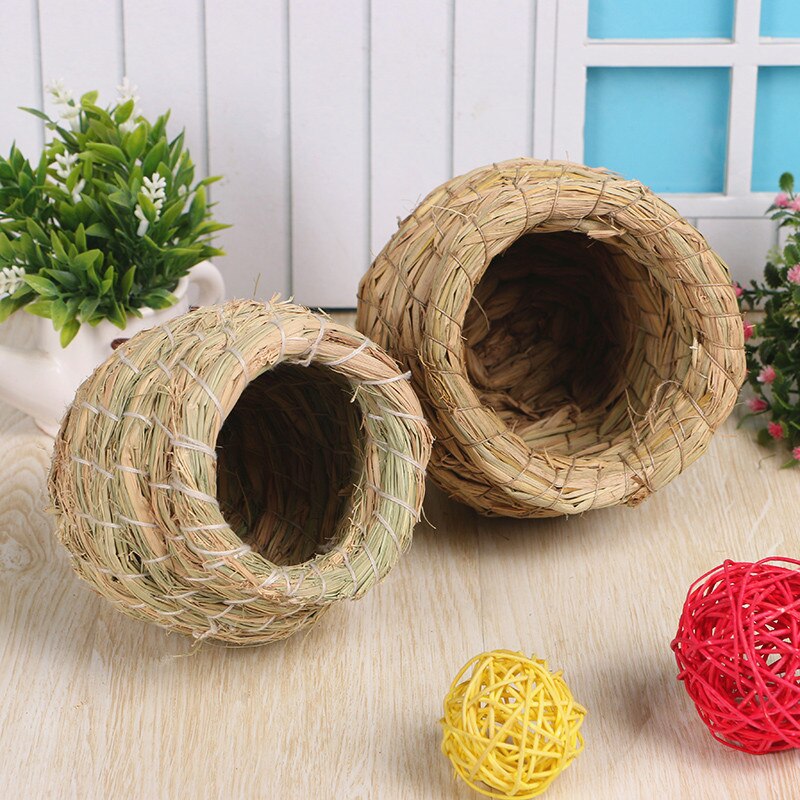 Set 3 Nidi Per Uccelli In Rattan Naturale Intrecciato A Mano - Diametri 10, 15 E 20 Cm - Decorativi E Multifunzione
