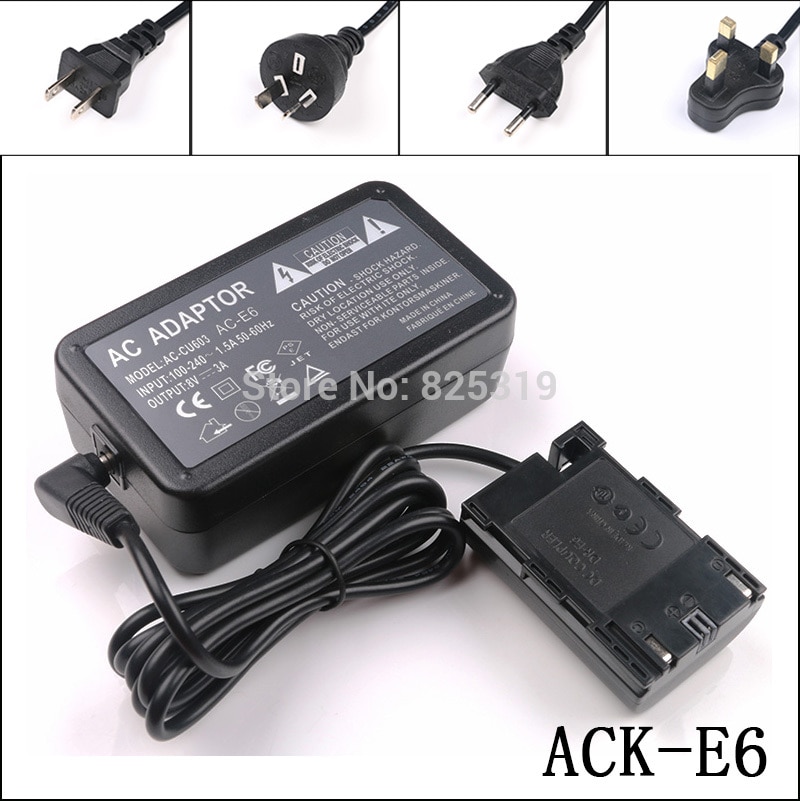 ACK-E6 + DR-E6 ACKE6 ACK E6 adaptador de potencia AC de Kit para cámaras digitales SLR Canon EOS 7D 7D Mark II 7D2 60D 60Da 70D 70D (N) 70D (W)