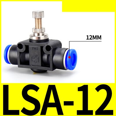 SA-conector rápido neumático de 4mm, 6mm, 8mm, 10mm, 12mm, manguera de flujo de gas, Conector de válvula de regulación manual, controlador de velocidad del aire: SA-12