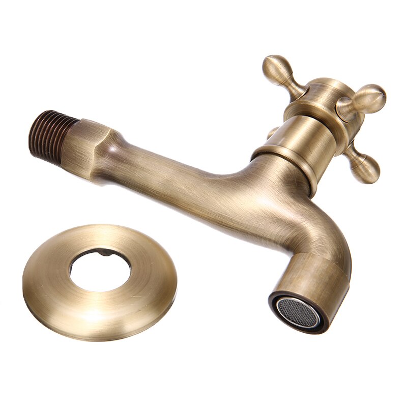 Wall Mounted Brass Taps Antique Wall Mounted Brass Kitchen Bathroom Washing Machine Single Faucet Taps Durable And Solid