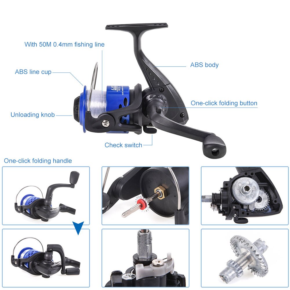 Fishing Rod and Reel Combos for Beginner Fiberglass Telescopic Fishing Rod with Fishing Tackle, Carrying Bag