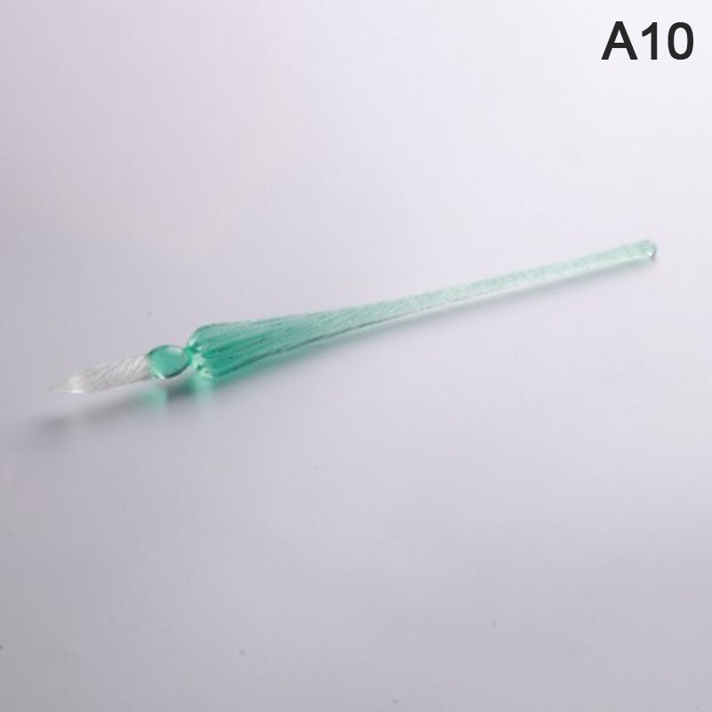 Vintage Handmade Glass Dip Signature Ink Fountain Pen Writing Tool Offices School Stationery With Box: Light green