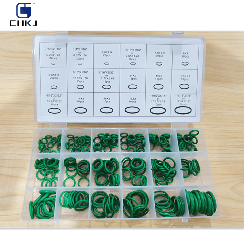 270 pz/set o-ring Kit gomma metrica 18 dimensioni verde O ring guarnizioni gomma nitrilica alta qualità ad alta temperatura un caso di gomma