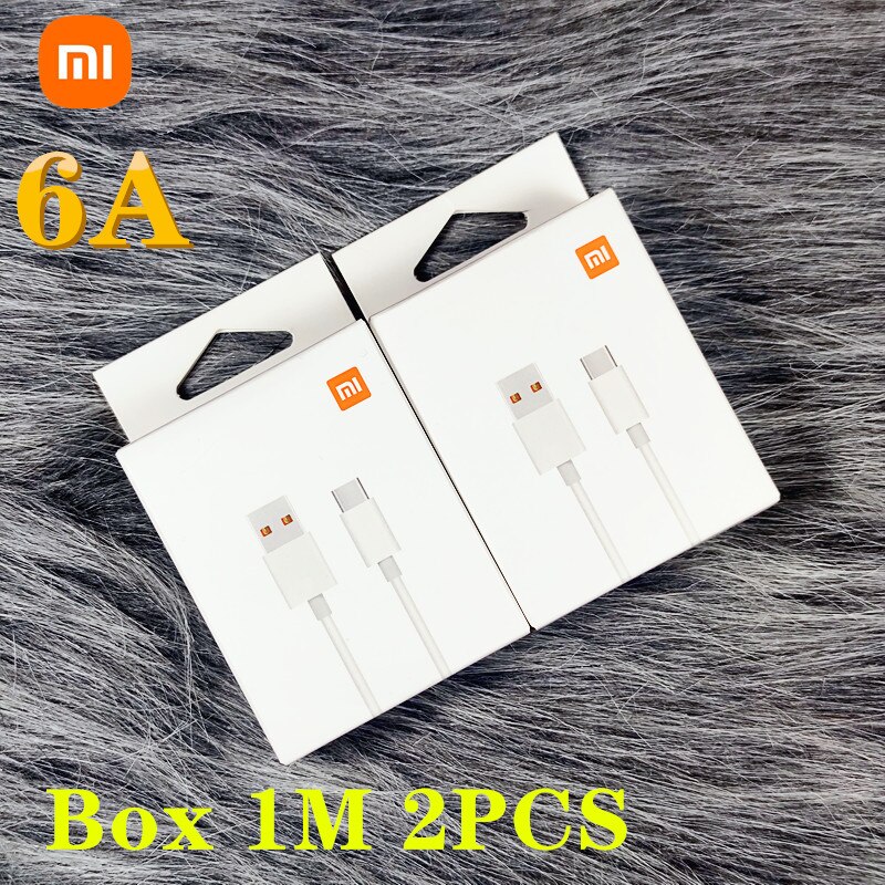 Xiaomi Original Turbo Charger Cable 55W 67W 120W Fast Charging 6A For Mi 11 10T 10 Pro 5G Black Shark 3S Redmi Note 9 10 11 Pro: Box cable 2pcs
