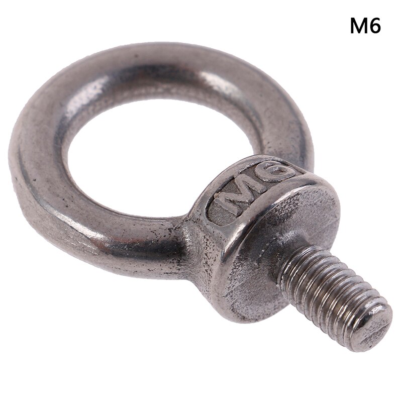 1Pcs M4 M5 M6 M8 304 Stainless Steel Marine Lifting Eye Screws Ring Loop Hole For Cable Rope Eye Bolt: M6