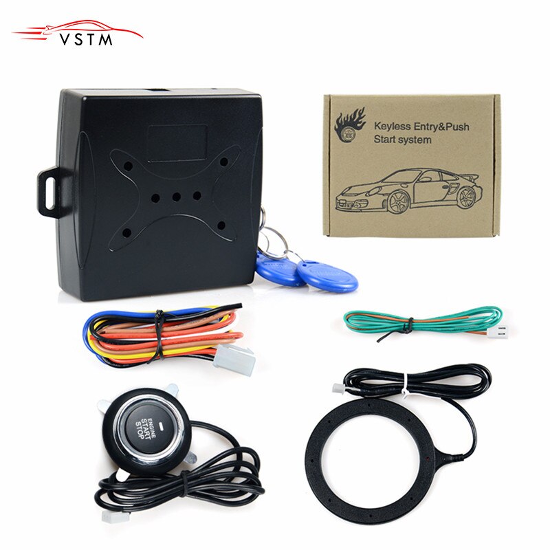 Auto Car Alarm Engine Push Start Button RFID Lock Ignition Starter Keyless Entry Start Stop Immobilizer Anti-theft System