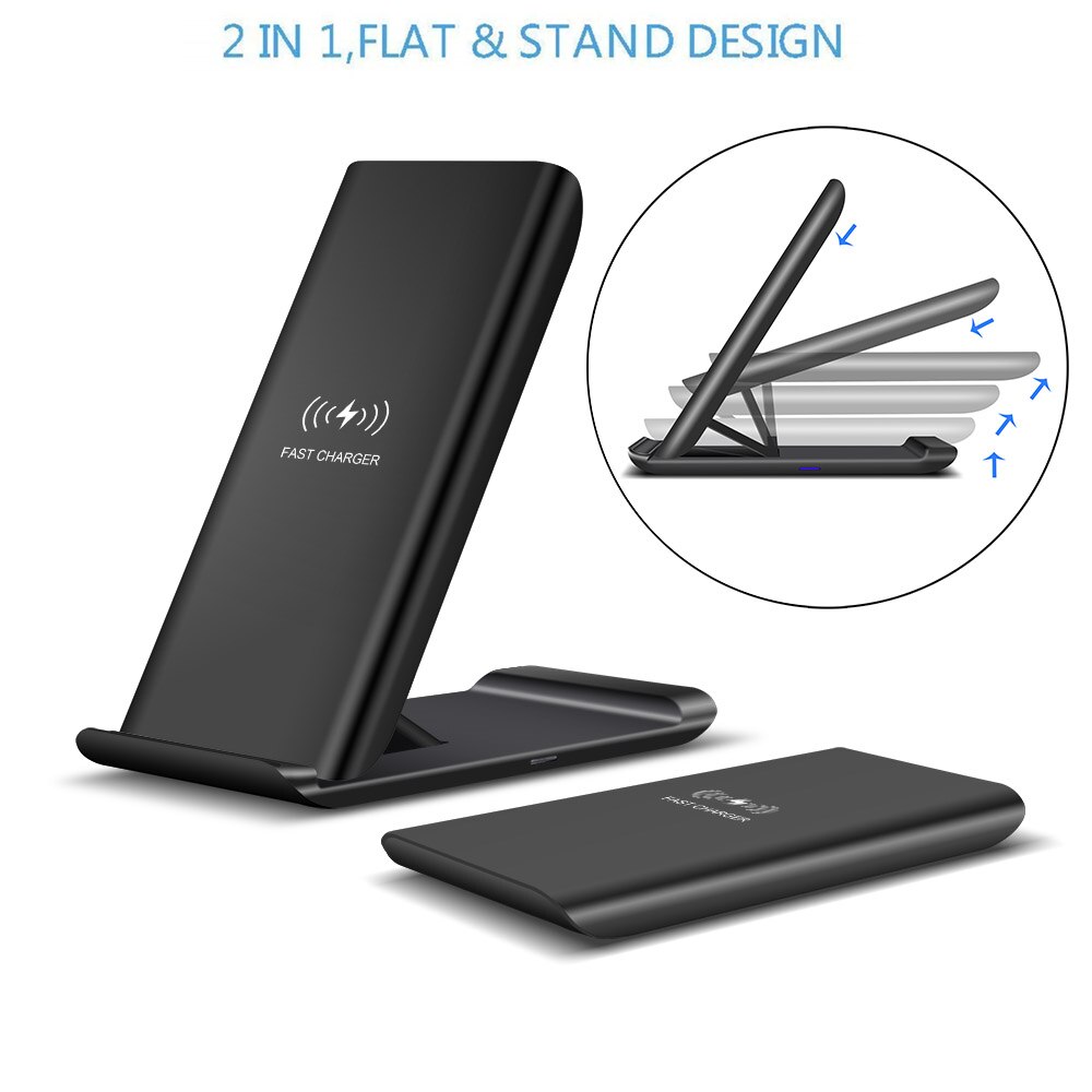 DCAE 15W Qi Wireless Charger Fold Stand Pad Type C USB Fast Charging for iPhone SE 2 11 XR X XS 8 Airpods Pro Samsung S20 S10 S9