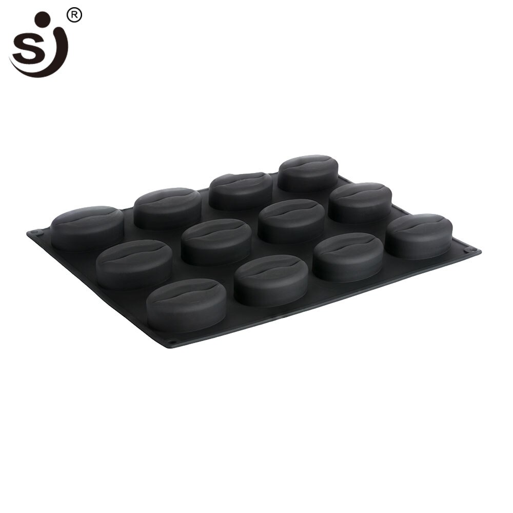 12 holte 3D Koffieboon Vorm Siliconen Zeep Mal voor DIY Handgemaakte Zeep Maken