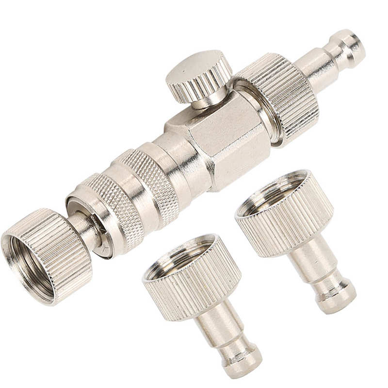 3Pcs Airbrush Connector Snelkoppeling Met Luchtstroom Aanpassing Air Compressor Montage