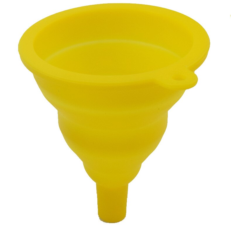 Kitchen Useful Folding Funnel Style Funnel Protable Mini Silicone Gel Folding Kitchen Cooking Tools Accessories: yellow