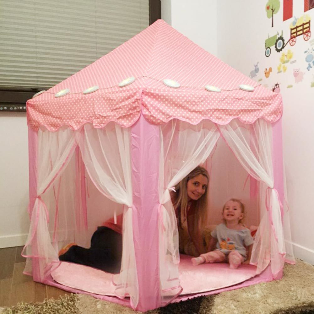 Kinderen Tent Draagbare Kinderen Prinses Roze Kasteel Speelgoed Bal Zwembad Opvouwbare Play Tent Lodge Meisjes Speelhuisje Kids Kleine Huis