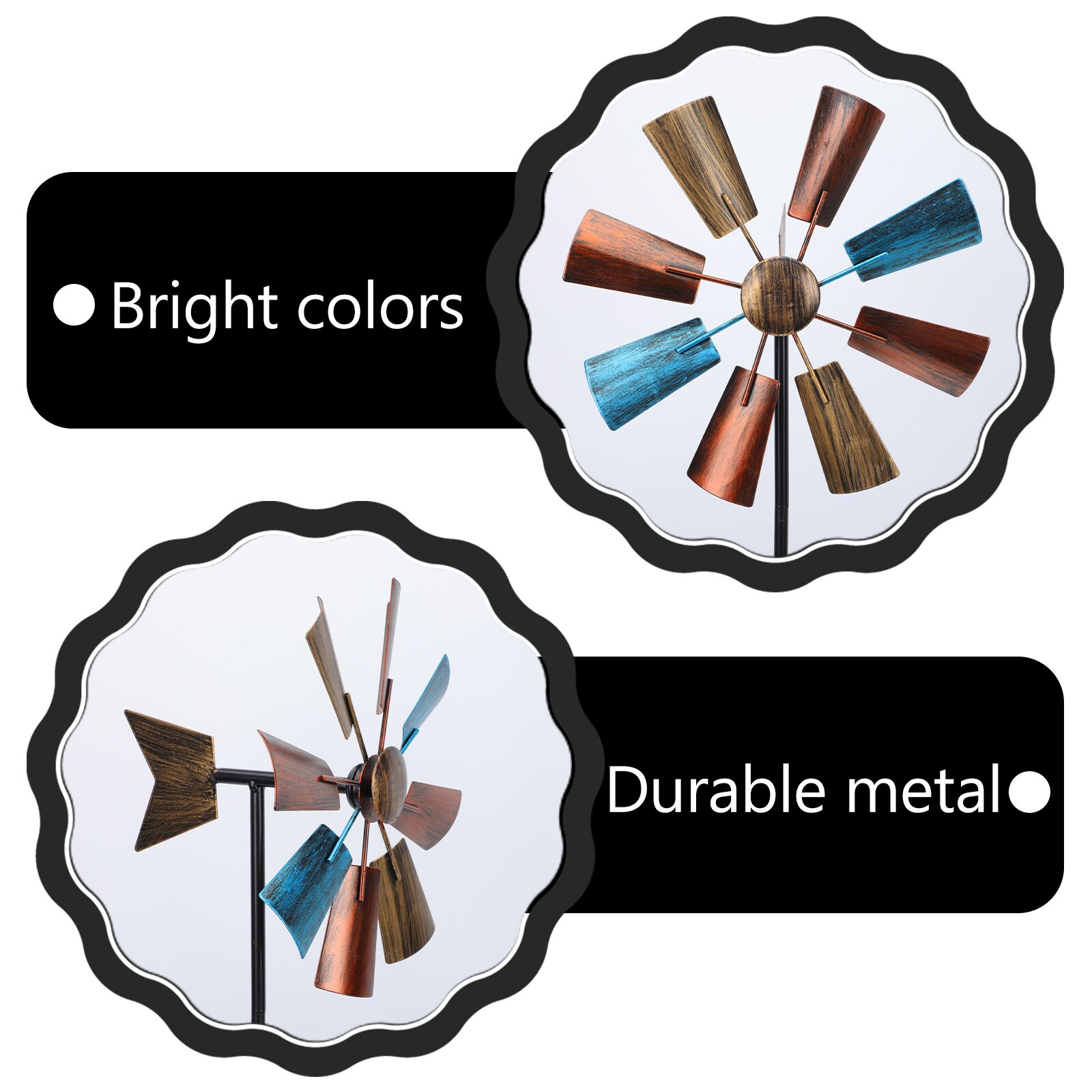 1pc Iron Windmill Decor Pinwheel Decoration Funny Outdoor Decorative Windmill