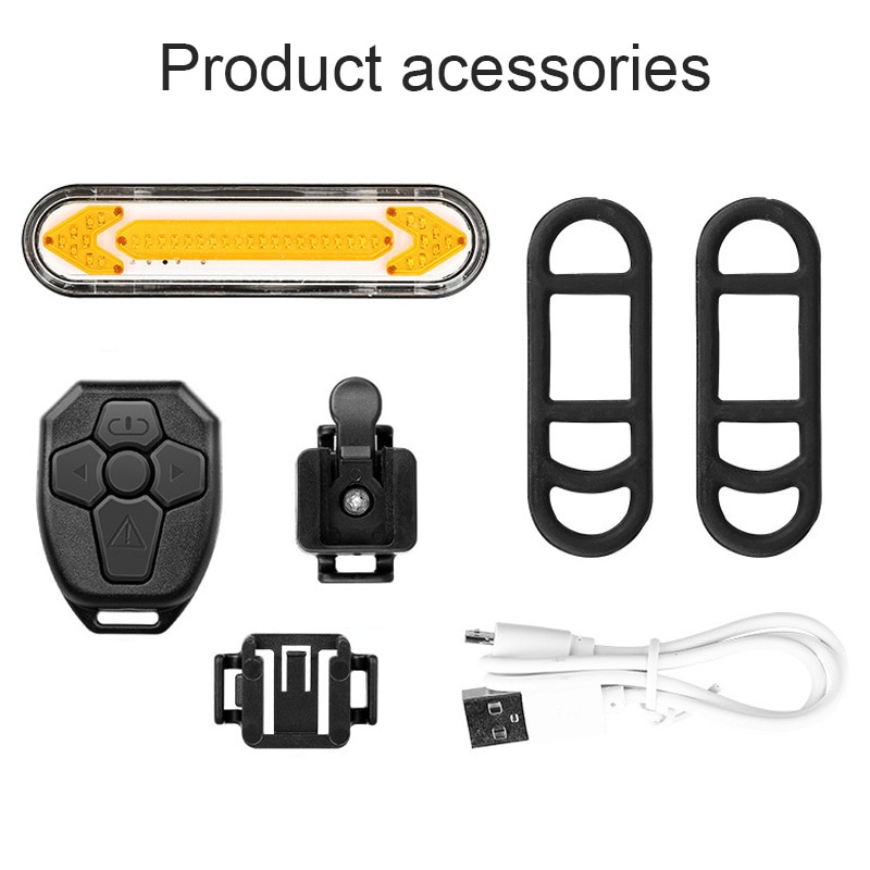 Led cykel blinkers fjärrkontroll cykel bakljus cykel körriktningsvisare usb laddning bakljus säkerhetsvarningslampa