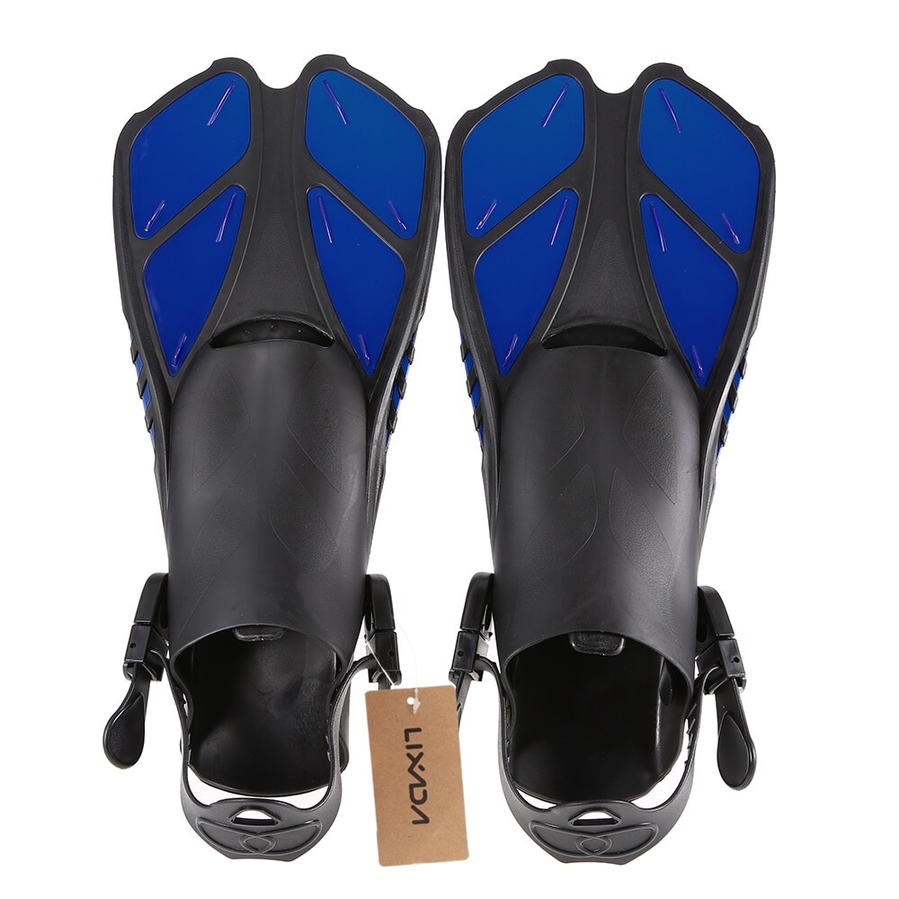Lixada zwemvinnen, snorkelvinnen voor volwassenen, drijvend, trainingsvinnen, duikvinnen, zwemuitrusting voor watersporten: Blauw / S/m