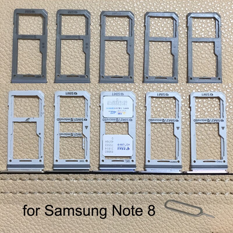 For Samsung Galaxy Note 8 N950 N950F N950FD N950U N950W Original Phone Housing SIM Card Adapter Micro SD Card Tray Holder