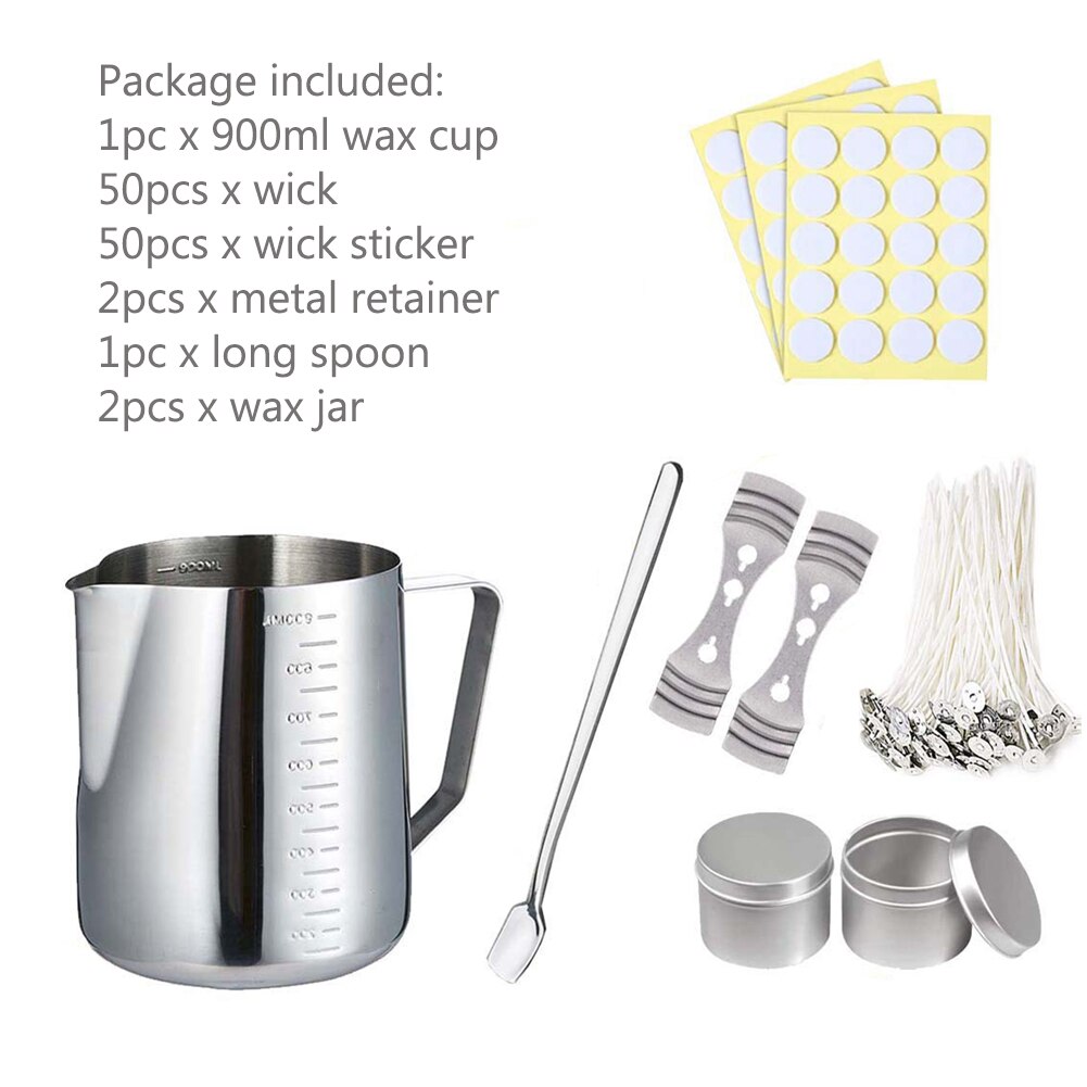 Wicks Sticker Scented Stainless Steel Safe Rust Resistant Candle Making Kit Beginners Home Portable Pouring Pot Craft Tools