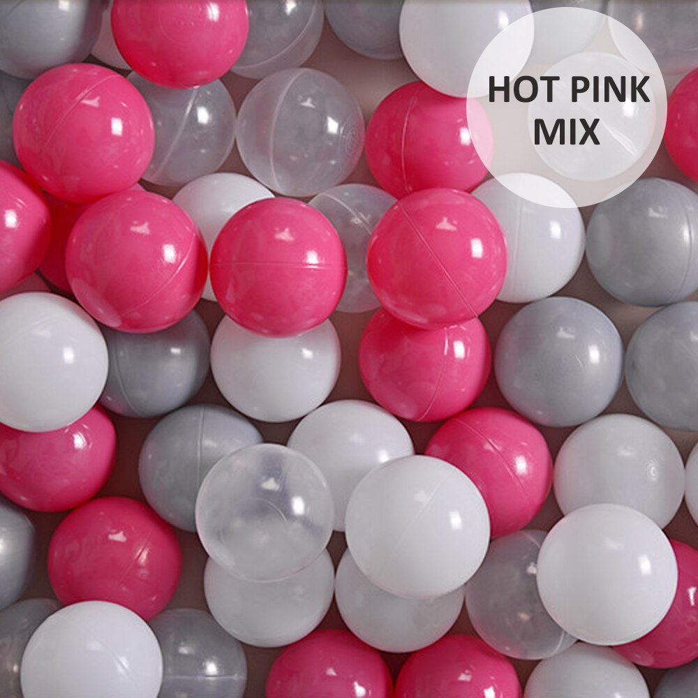 100pcs Formato Del Bambino di Colore Della Miscela di Plastica Pit Palle Safe Kids Pastello Multi Colorato Combinazione Misto Giocare A Palla Pacchetto Piscina morbido Giocattolo Regalo: 100pcs Hot Pink Mix
