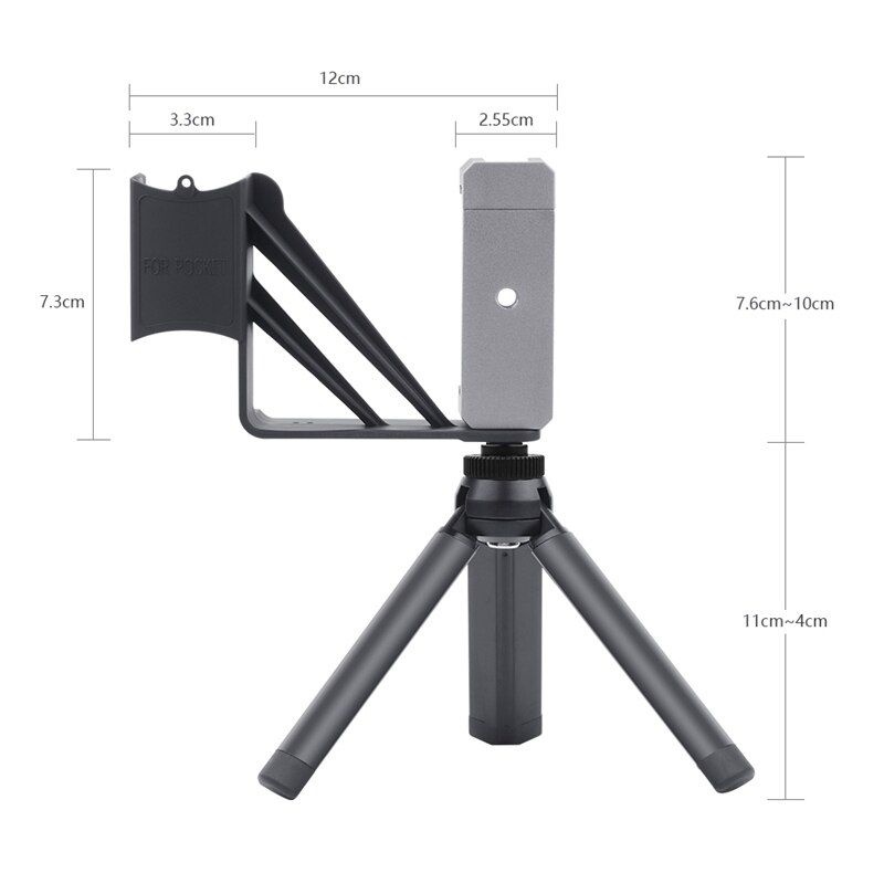 Soporte de teléfono plegable trípode para-Dji Osmo bolsillo Gimbal de mano estabilizador de cámara soporte portátil soporte Clip de montaje de zapato