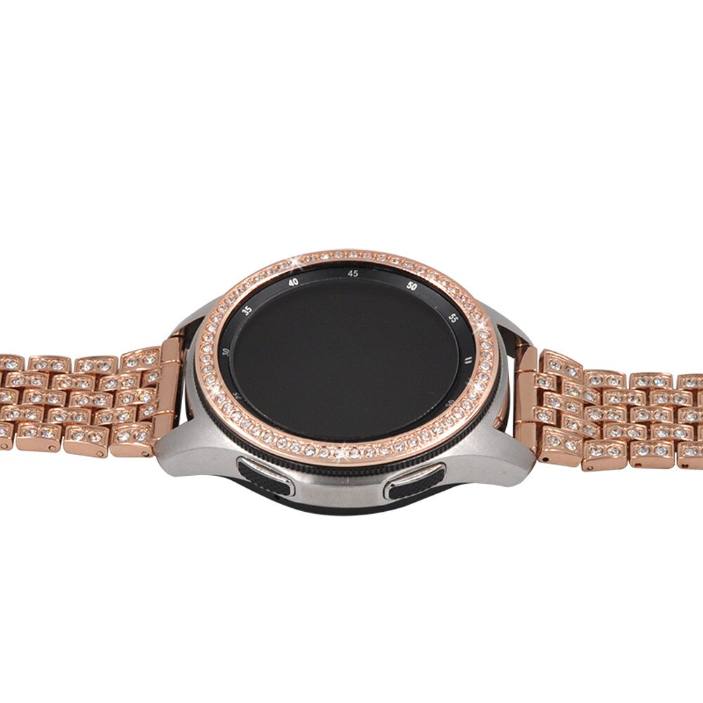 Diamant rustfrit stål metal udskiftning bezel ring cover metal cover til samsung galaxy watch 42mm 46mm smart watch