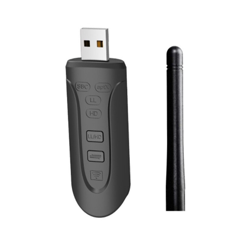 Adaptateur USB Bluetooth 5.0 Aptx HD/LL pour PC, transmetteur Audio sans fil, 3.5Mm AUX, pour télévision, ordinateur de bureau, deux liens, CSR8675: Default Title