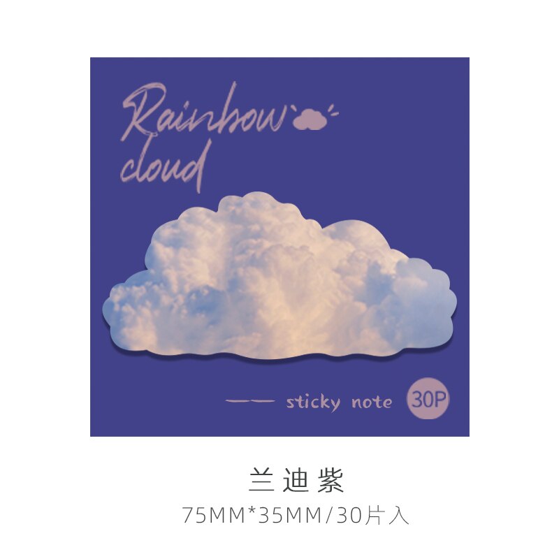 30 Pcs Ins Stijl Rainbow Cloud Leuke Cartoon Memo Pad Sticky Notes Notepad Dagboek School Supply Briefpapier Kawaii Diy Scrapbooking: B