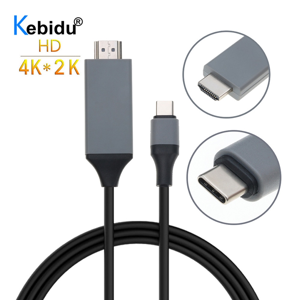 Kebidu Type C Naar Hdmi Kabel Man Op Man USB-C Hdmi Kabel Converter 2 M 4K 1080P Usb 3.1 Verleng Adapter Voor Macbook Samsung S8