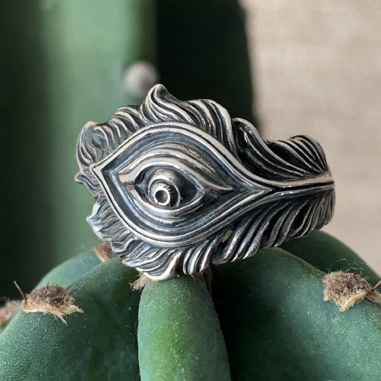 Onlysda-anillo con forma de pluma para hombre, joya con personalidad de comercio exterior, estilo Retro, OSR325