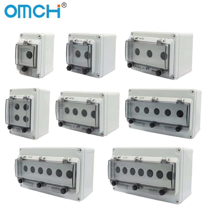 Emergency Stop Control Box Outdoor Button Switch Box With Protective Cover Waterproof Urgent Stop Button Control Box IP67