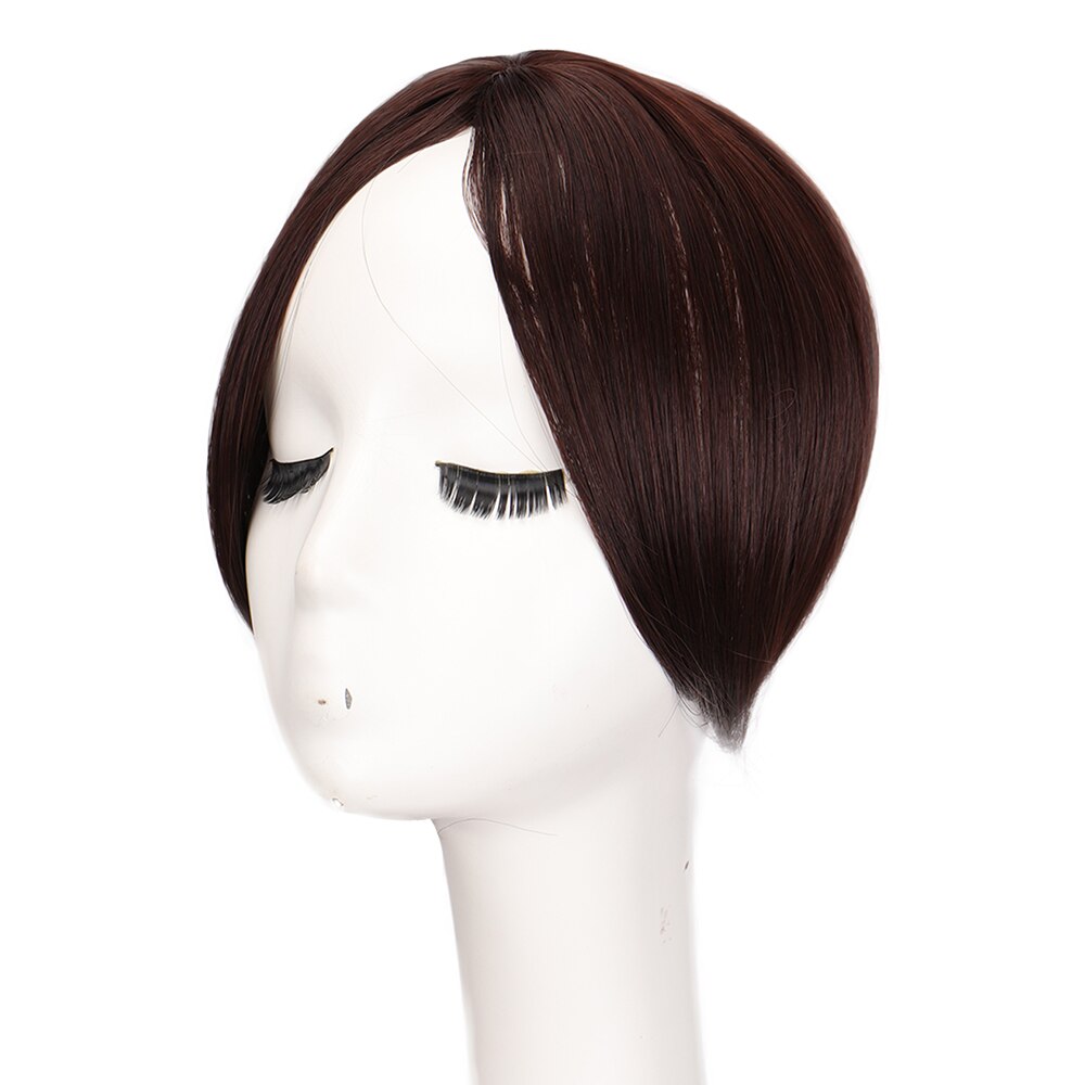 XUANGUANG Bansg hair middle part bangs Synthetic high temperature fiber bangs hair Black Borwn