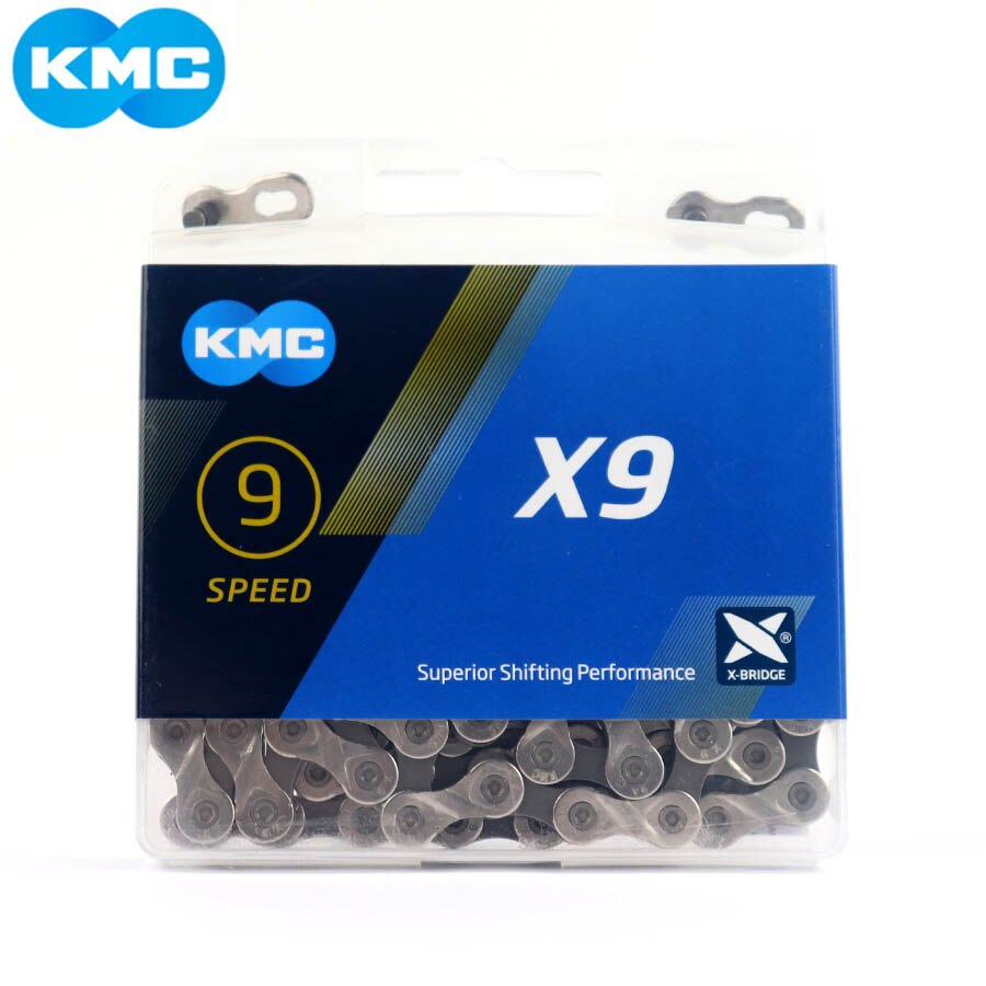 Chaîne de vélo KMC X9 X9.93, 9 18 27 vitesses, 116L, avec boîte d'origine et MissingLink,