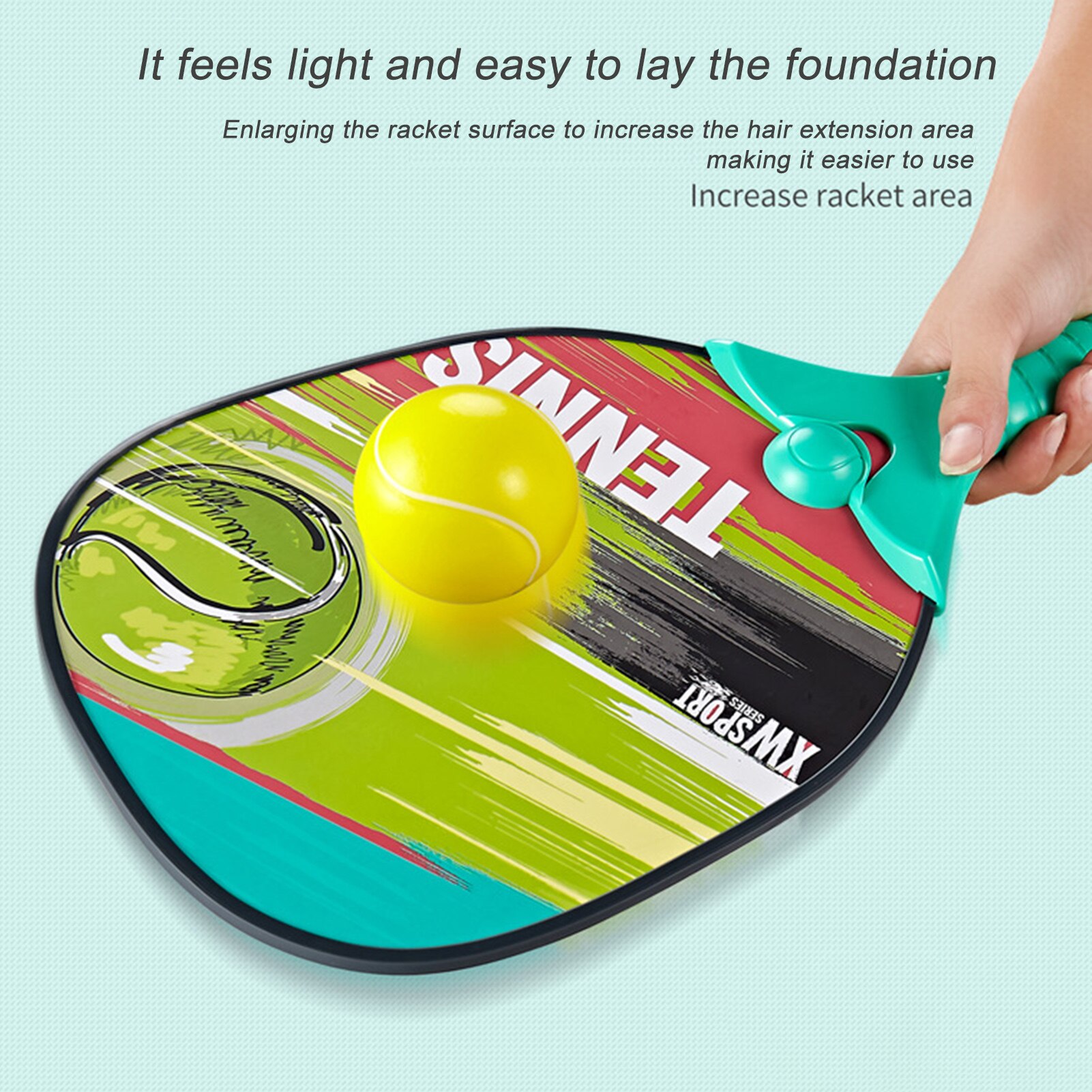 Tiener Tennisracket Voor Training Raquete Tennis Hoge Plastic Tennis String Met Gratis Ball Outdoor Beach Sport speelgoed