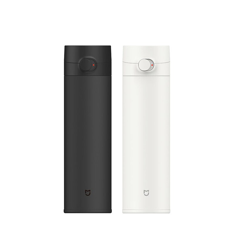 Xiaomi-taza de agua Mijia 2 Original, termo de 480mL para mantener el calor/frío, botella portátil de viaje, de bloqueo de acero inoxidable 316L: white and black