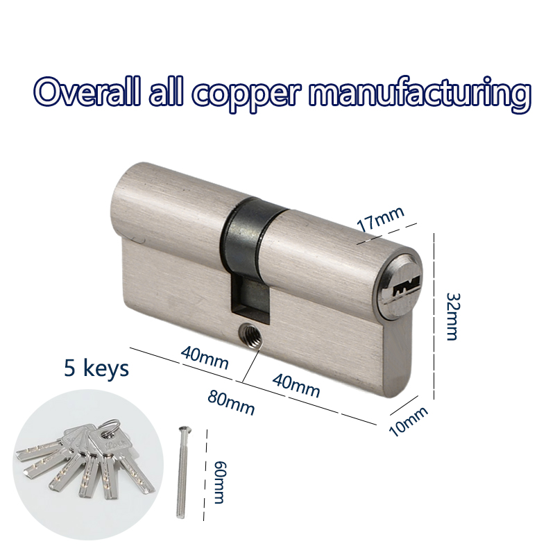 Innendørs soveromsdører og vinduer 60 70 80 mm låsesylinder ab-nøkkel tyverisikring inngang sinklegering aluminiumslegering messing dørlås
