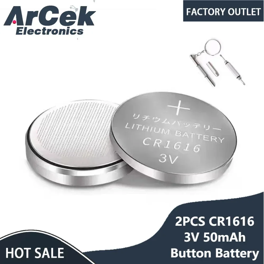 2PCS CR1616 3V 50mAh Taste Batterie CR 1616 DL1616 BR1616 5021LC LM1616 Uhr Auto Fernbedienung lithium-Batterie